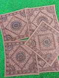Indiehaat | Embellished Cotton Brown Cushion Covers Mirror Work