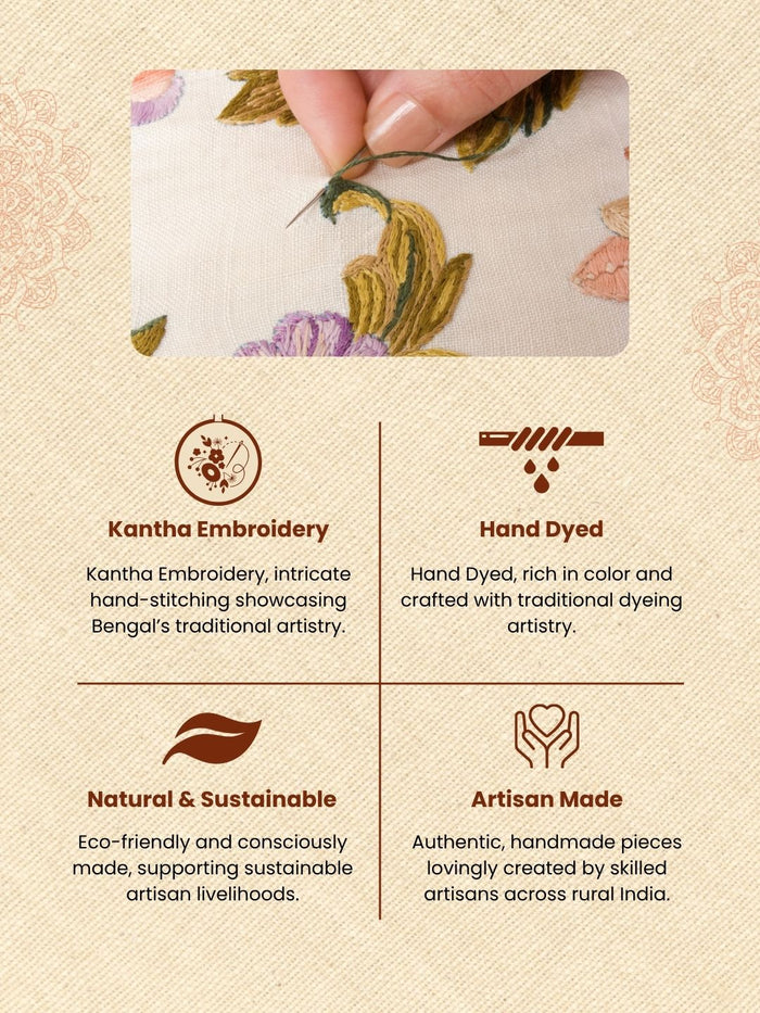Khamma Ghani Exquisite Cotton Kantha Cushion Covers