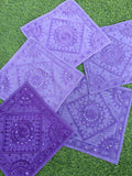 Indiehaat | Handmade Cotton Blue Cushion Covers Mirror Work