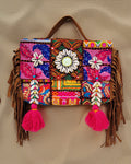 Indiehaat|Pure Cloth Kambadiya Patch Work Brown Sling Bags