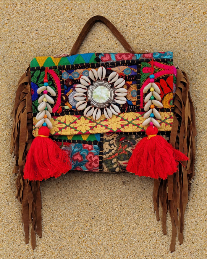 Indiehaat|Pure Cloth Kambadiya Patch Work Blue Sling Bags