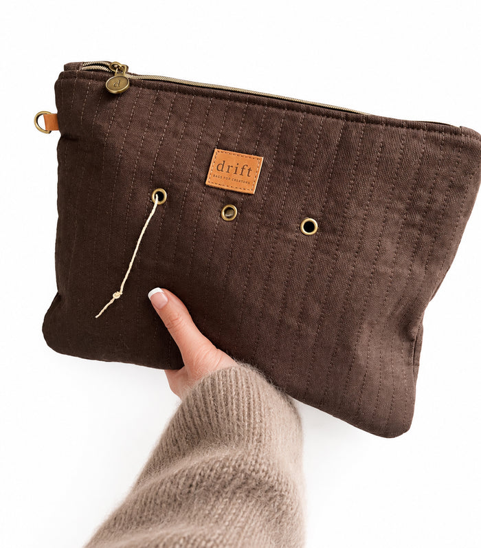 Knitting Organiser Pouch - Large - Bark