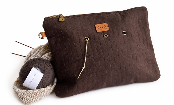 Knitting Organiser Pouch - Large - Bark