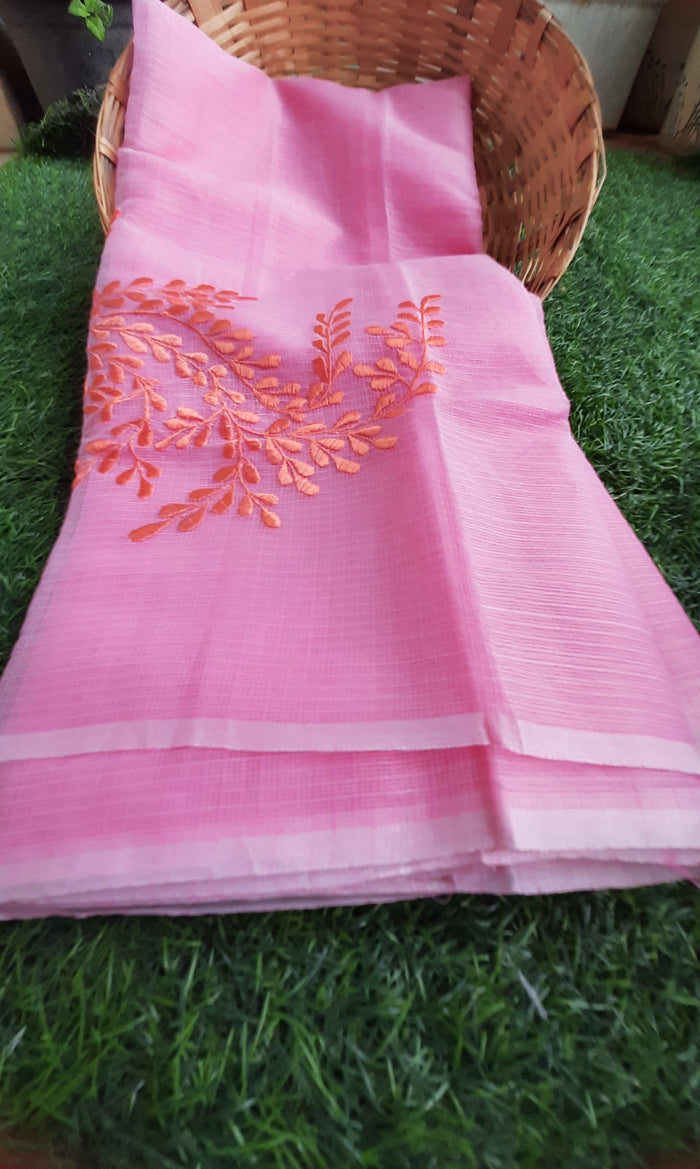 IndieHaat|Kota Cotton Saree Embroidred Violet 8% Off