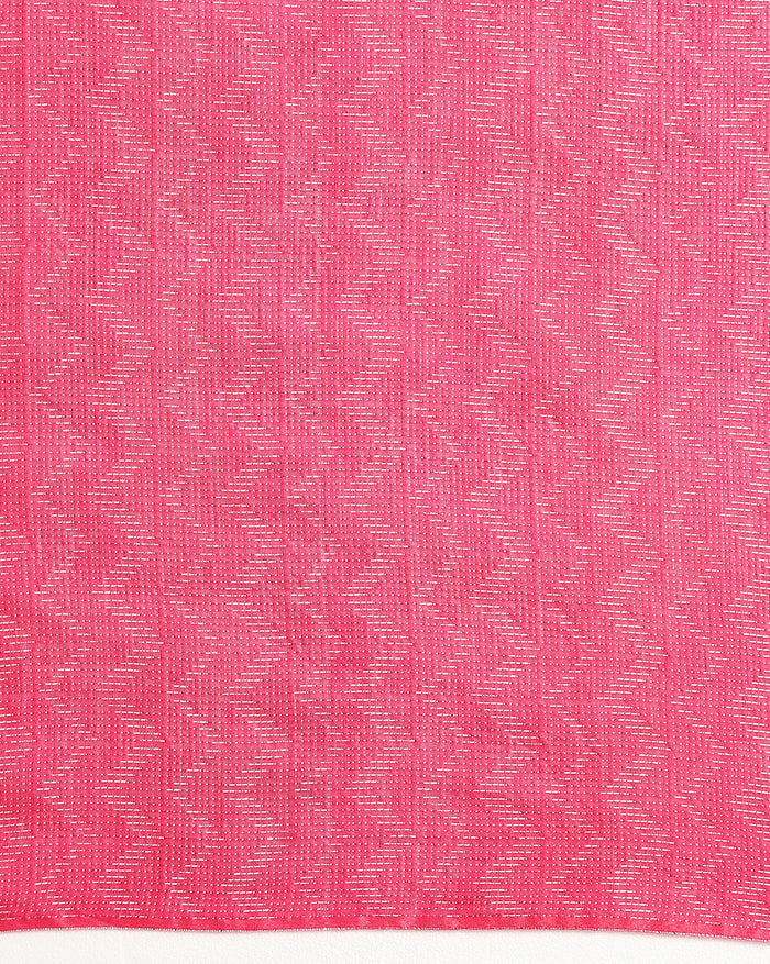 Kota Silk Pink Saree Sequence Pallu & Zig-Zag Design