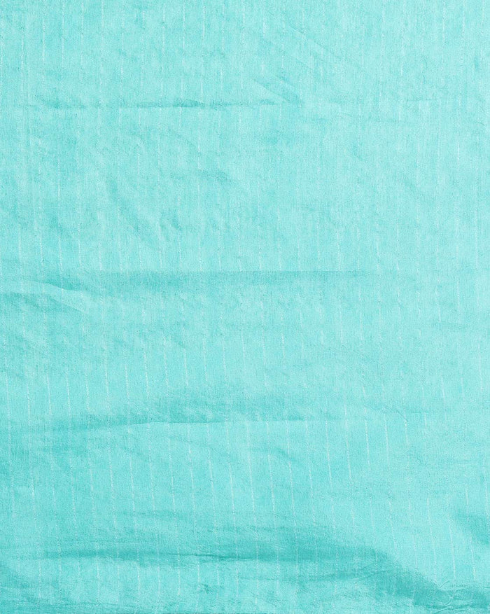 Kota Staple Silk Kantha Pallu Cadet Blue Saree