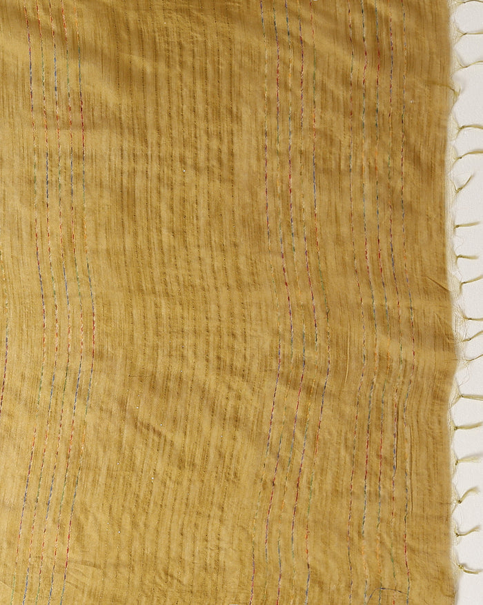 Kota Staple Silk Kantha Pallu Green Saree