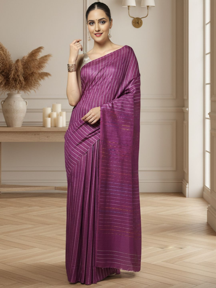 Kota Staple Silk Kantha Pallu Pink Saree