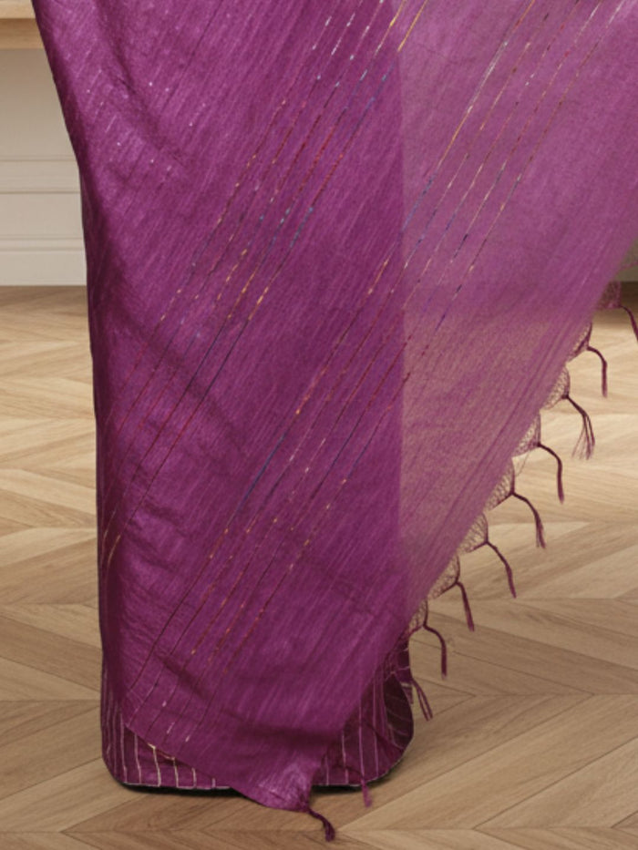 Kota Staple Silk Kantha Pallu Pink Saree