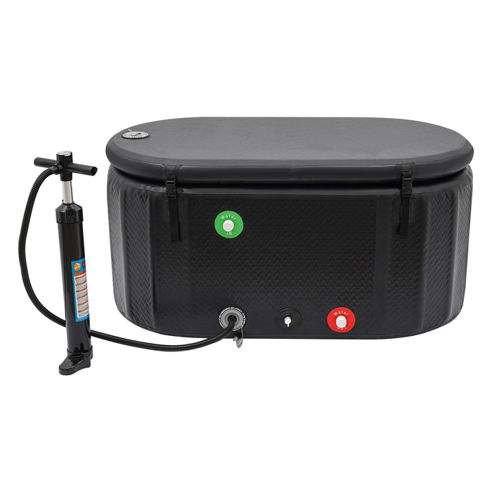 Kylin Portable Oval Ice Bath Tub Cold Plunge 265L - Black