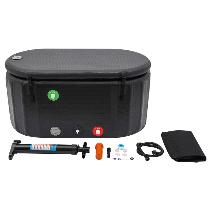 Kylin Portable Oval Ice Bath Tub Cold Plunge 265L - Black