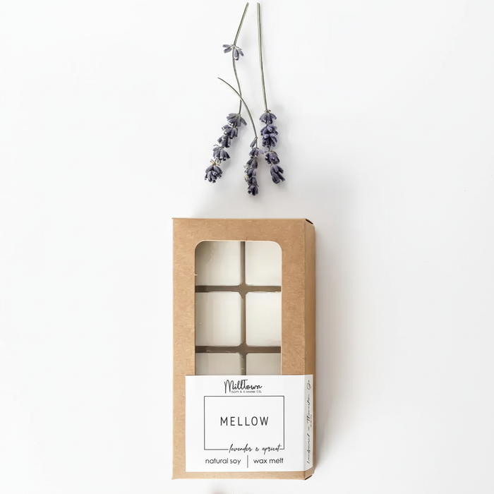 AI-generated Lavender Apricot Wax Melts close-up based on the real product image