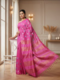 Lovable Eri Tussar Silk Embroidered Pink Saree