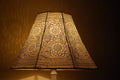 Indiehaat | Lucid Flower Kalamkari Handpaited Leather Lamp Shade (11X9 Inch)