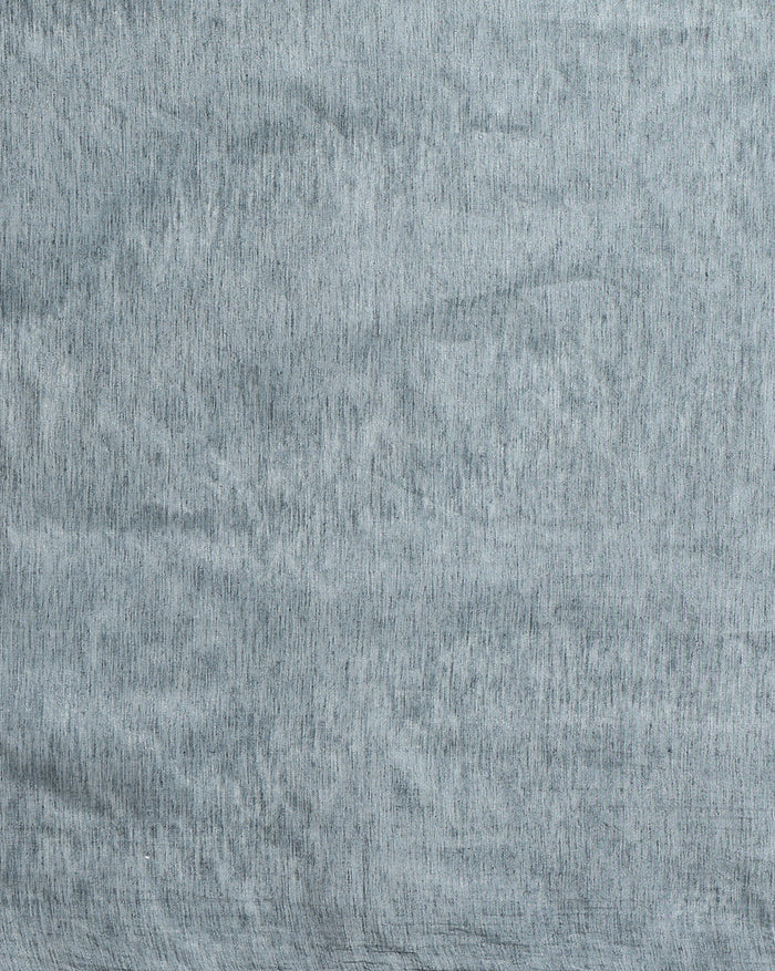 Luminous Pure Eri Tussar Silk Gray Saree