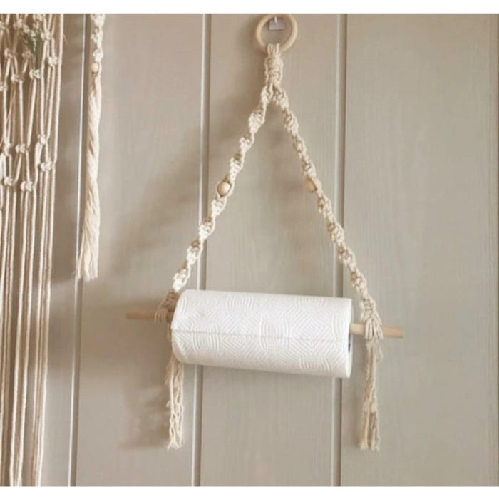 Macrame Tissue Holder
Wooden Size: 12" Long-Indiehaat