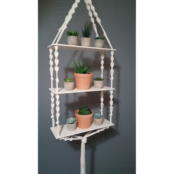 Macrame Wooden Plank 
Hanger Size: 45" Long, Wooden Size: 18X6-Indiehaat