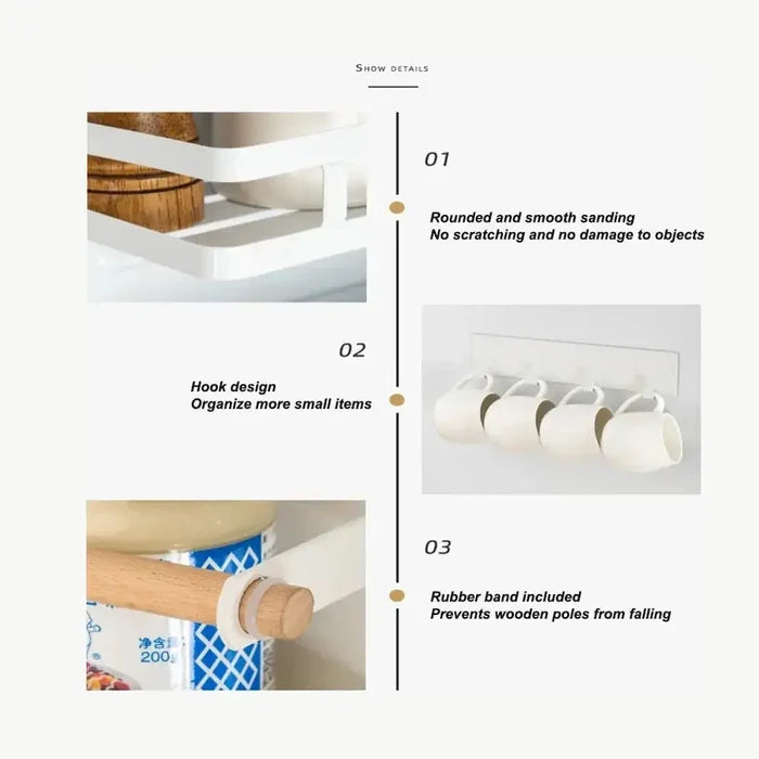 Magnetic Refrigerator Shelf Organizer – 1 & 2 Tier, No-Drill Kitchen Storage Rack – Magnetic refrigerator shelf