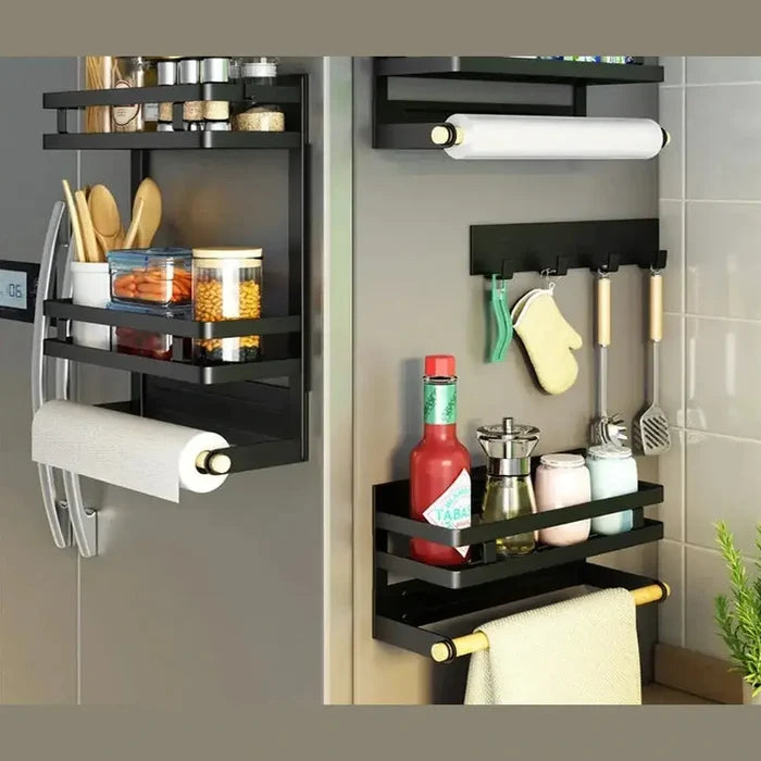 Magnetic Refrigerator Shelf Organizer – 1 & 2 Tier, No-Drill Kitchen Storage Rack – Magnetic refrigerator shelf