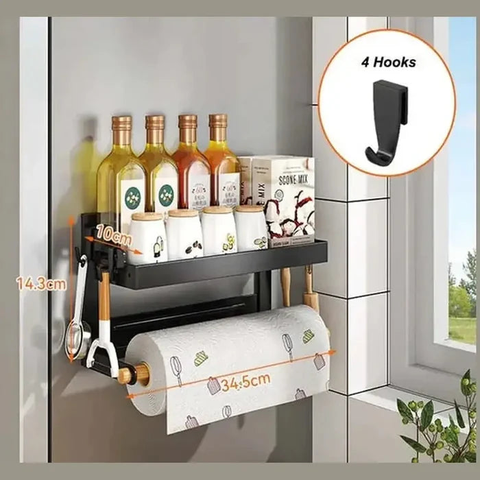 Magnetic Refrigerator Shelf Organizer – 1 & 2 Tier, No-Drill Kitchen Storage Rack – Magnetic refrigerator shelf