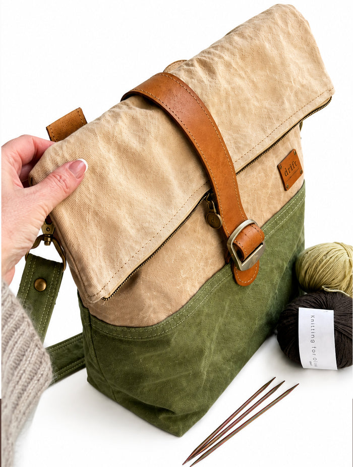 Maker's Rolltop Project Bag - Sandstone & River Gum