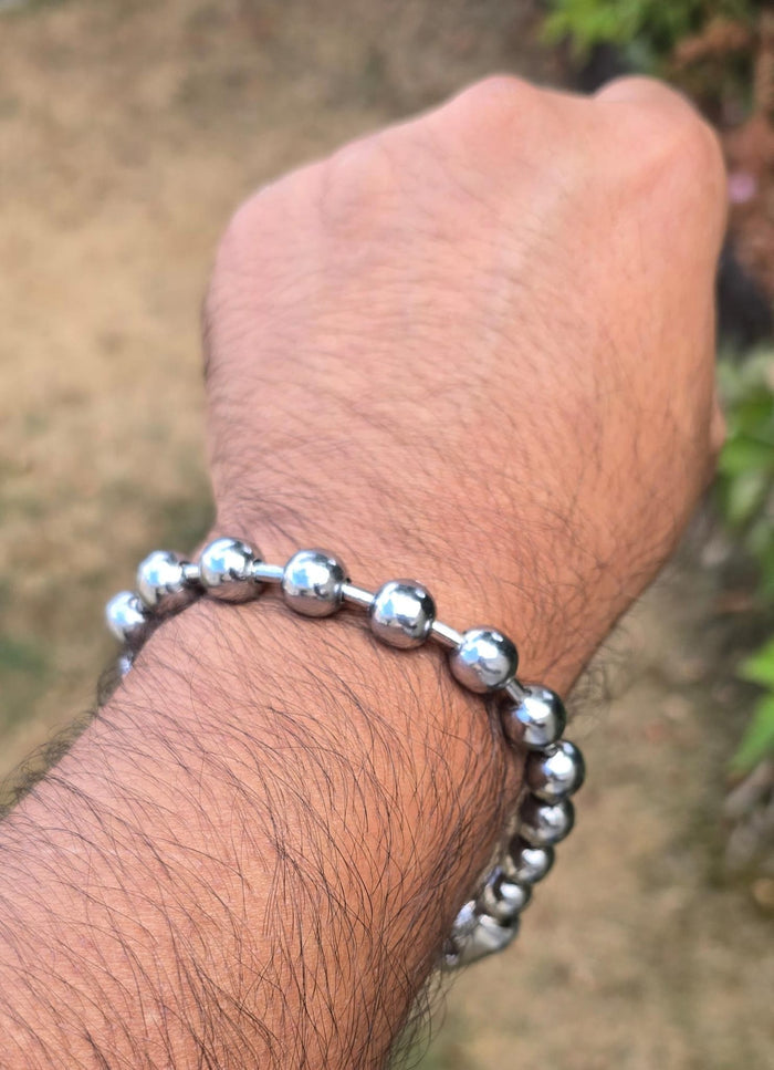 Meditation Simarna Bracelet Chrome Plated Iron Manka Praying Beads Talisman Sikh FF2 Simran Simrana