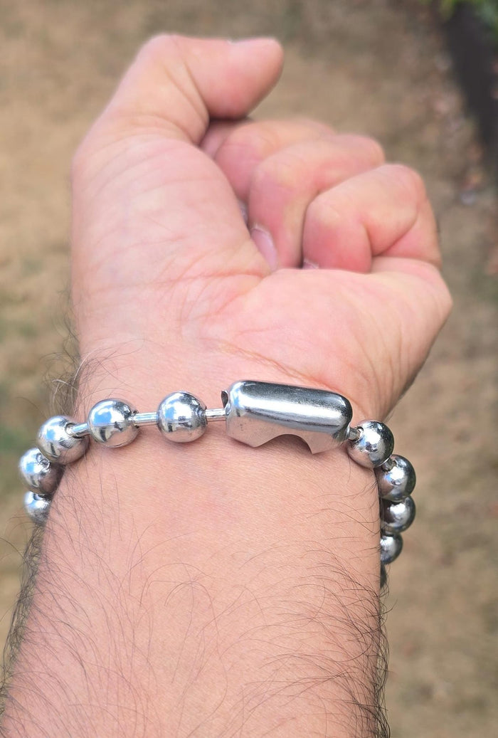 Meditation Simarna Bracelet Chrome Plated Iron Manka Praying Beads Talisman Sikh FF2 Simran Simrana