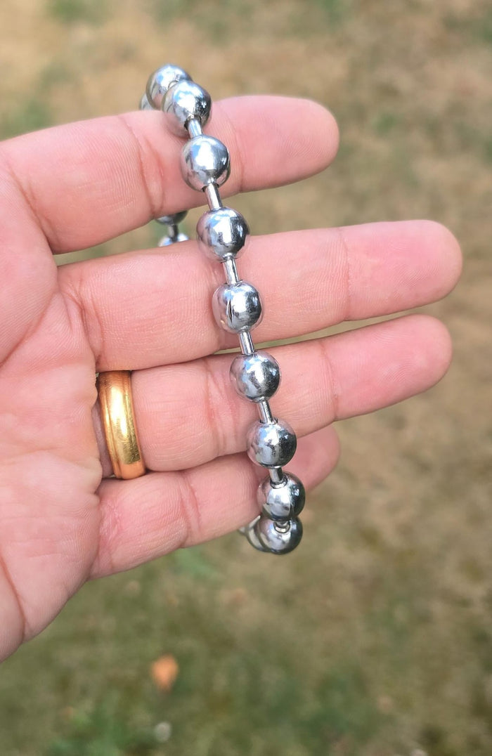 Meditation Simarna Bracelet Chrome Plated Iron Manka Praying Beads Talisman Sikh FF2 Simran Simrana