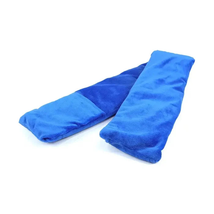 Microwavable neck heating wrap in blue color, designed for natural heat therapy and soothing neck and shoulder relief.