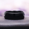 Minimalist Black Tungsten Couples Ring Set by Aquamarise featuring a smooth, polished black tungsten carbide band, presented as part of Matching Couples' Rings, Black Finish Rings, and Meaningful Jewelry Gifts collections.