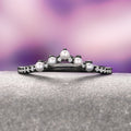 Briar Natural Red Garnet & Pearl Ring Set in Black Ruthenium featuring fresh pearls and black ruthenium with sparkling accents, showcased by Aquamarise in a fantasy-inspired style.