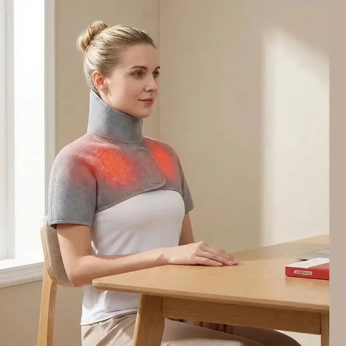 Neck and shoulder heating pad with controller
