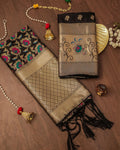 Indiehaat | Banarasi Lichi Silk Brocade Weaving Suit Black