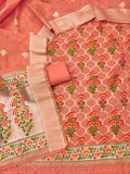 Indiehaat | Banarasi Cotton Banarasi Brocade Suit Peach