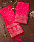 Indiehaat | Banarasi Lichi Silk Brocade Suit Pink