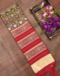 Indiehaat | Banarasi Lichi Silk Patola Dupatta Green