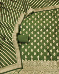 Indiehaat | Banarasi Lichi Silk Green Suit Brocade Weaving