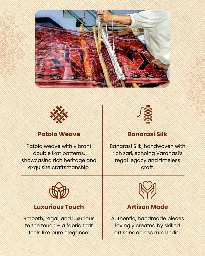 Noor-e-Banaras Lichi Silk Rich Green Patola Dupatta