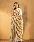 Indiehaat | Hand Dyed Linen Saree Beige