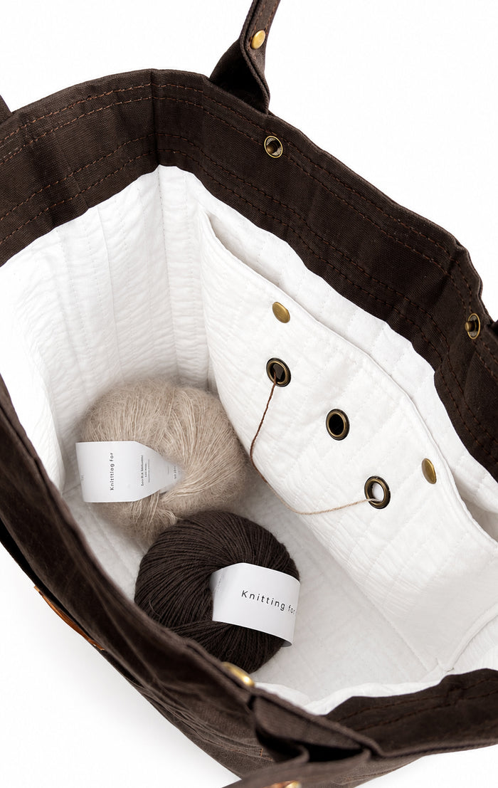 On The Go Knitter's Tote - Medium - Bark