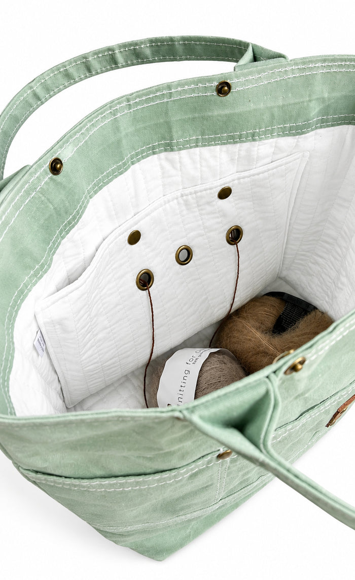 On The Go Knitter's Tote - Medium - Sea Mist