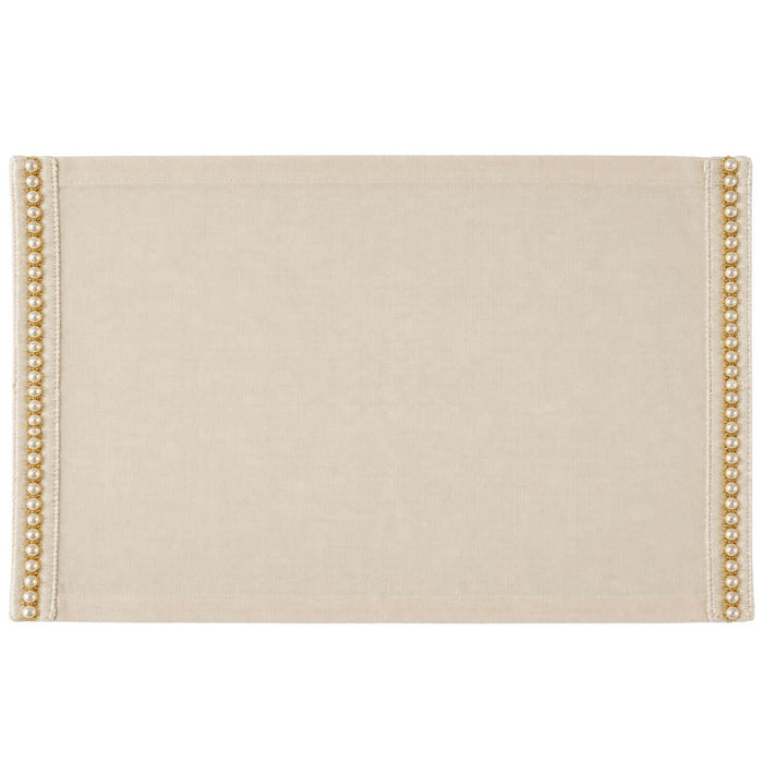 Charlo's Set of 4 Rectangular Placemats Delicate Pearls 18" x 12"-1