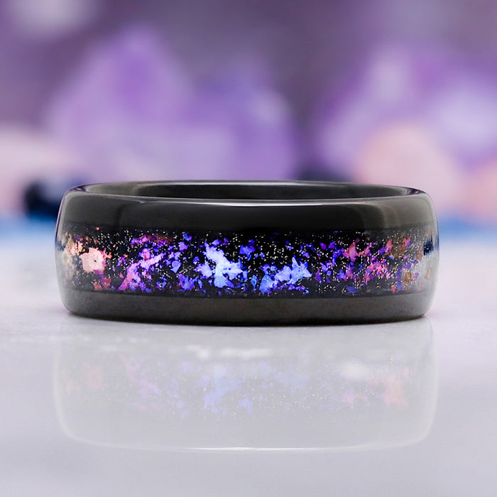 Cornflower Sapphire & Orion Nebula™ Couples Ring Set – in gift box