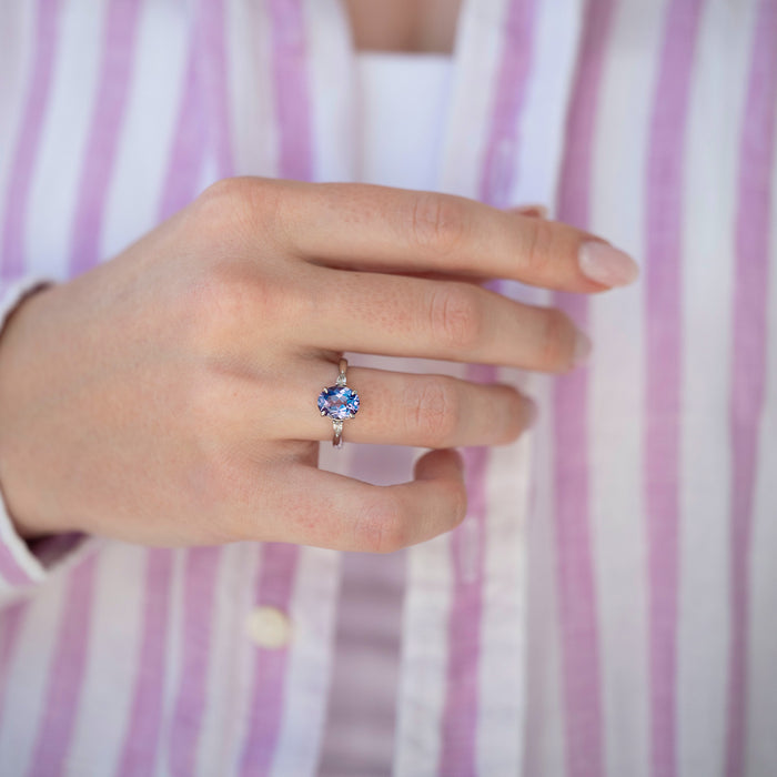 Unique alexandrite engagement ring by Aquamarise