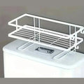 over the toilet storage shelf in white color, ideal for maximizing bathroom space with accessible storage.