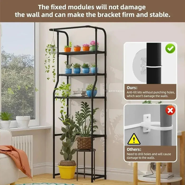 over-the-toilet storage shelf with towel rack displayed in a cozy bathroom.