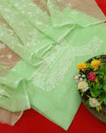 Indiehaat | Kota Cotton Green Embroidered 2 Piece Suit
