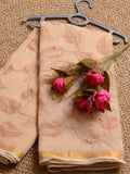 Pankhudi Kota Doria Gentle Peach Saree Embroidered