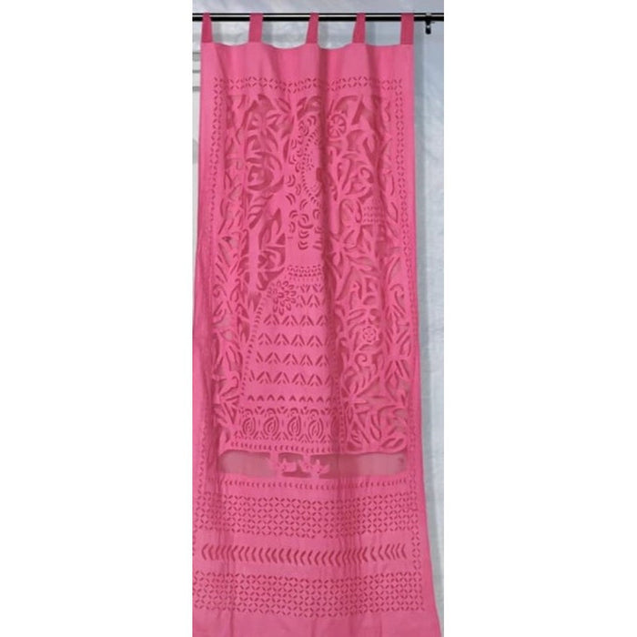 Applique Work Wall Hanging Pink Curtain
Size - 44"X84" (3.5 X 7 Ft)-Indiehaat