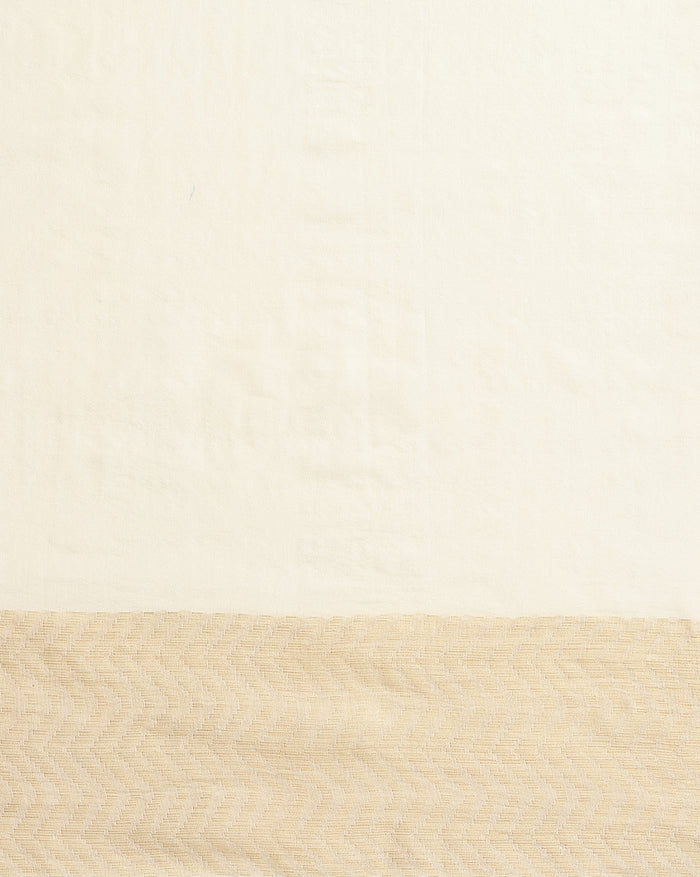 Poised Silkmark Certified Chanderi Silk Saree Cream